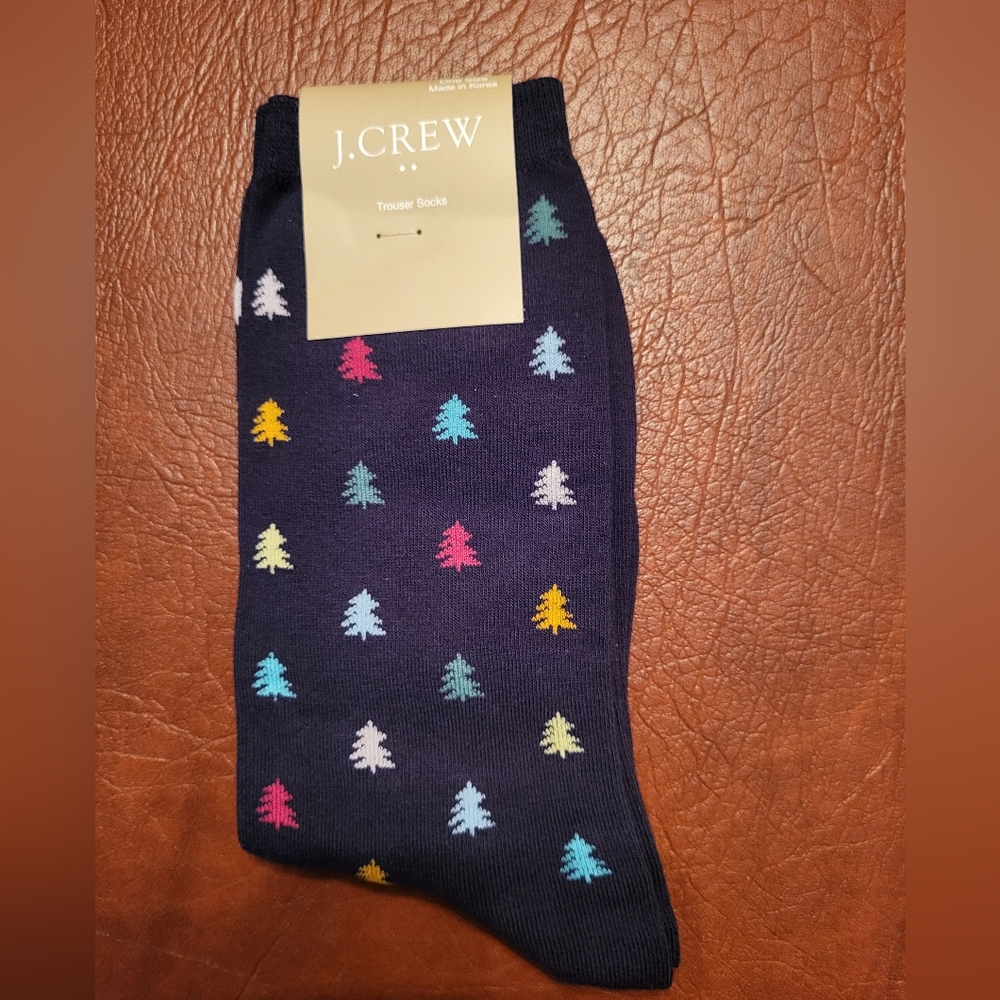 Women's Multicoloured Christmas Tree Trouser Socks, New With Tags